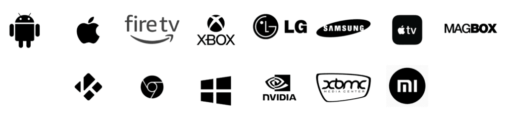 OqeeTV supported devices including Firestick, Smart TV, Android, iOS